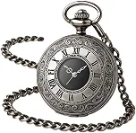Relógio de Bolso Masculino Vintage 'Pocket Chronologic'– Estilo Clássico, Liga de Aço, Corrente 80cm, Vidro Resistente – Elegância e Colecionismo – Acompanha Caixa Premium