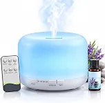 Difusor de Aromas Umidificador de Ar Ultrassônico 500ML Com Controle Remoto