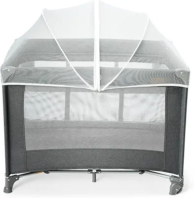 Berço Portátil Infantil Cercado 0-15kg Lazy Maxi Baby (Grafite)