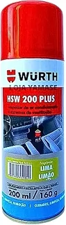 Produto para limpar o Ar Condicionado Automotivo Elimina Mal Odores HSW 200 PLUS Aroma Lima Limão Wurth