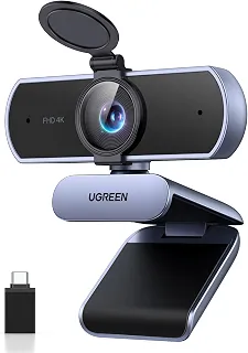 UGREEN Webcam 4K UHD para PC Foco Automático PDAF com Microfone Antirruído