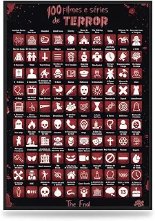 Pôster Interativo 100 Filmes e Séries de Terror Para Raspar
