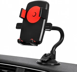 Suporte Celular Carro com Ventosa e Trava Automática 360° | Suporte Veicular Universal para Painel e Para-brisa | Abertura Lateral Rápida | Compatível com Smartphones até 8,5cm
