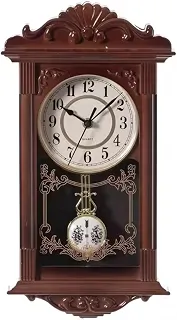 Relógio de Parede Retrô Vintage com Pêndulo Silencioso | Estilo Antigo, Grande para Sala de Estar, Cozinha e Escritório | Decoração Rústica, Elegante e Funcionamento Silencioso