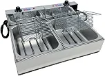 Fritadeira Elétrica Industrial 2 Cubas Inox 10 Litros(110)