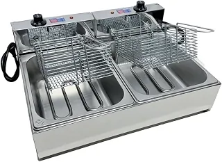 Fritadeira Elétrica Industrial 2 Cubas Inox 10 Litros(110)