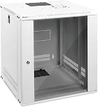 Tecmojo Rack de parede 12U para armário de rede para equipamentos de TI de 19', com porta de vidro trancável e painéis laterais, ventilador de resfriamento, profundidade de 450 mm, branco (12U)
