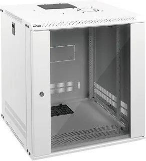 Tecmojo Rack de parede 12U para armário de rede para equipamentos de TI de 19', com porta de vidro trancável e painéis laterais, ventilador de resfriamento, profundidade de 450 mm, branco (12U)