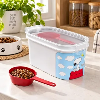 Porta Ração Snoopy 2L com Tampa Hermética e Dosador 120ml Plasútil – Pote Organizador para Ração de Cães e Gatos