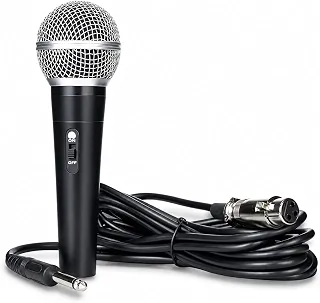 Microfone Profissional Dinâmico com Imã Neodímio, Padrão Cardióide, Cabo 3m XLR/P10, Ideal para Voz, Canto, Palestras, Igrejas e Shows