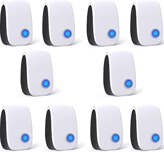 Repelente ultrassônico de controle de pragas, repelente interno para baratas, ratos, insetos, mosquitos, ratos, aranha, formiga, ratos, dispositivo eletrônico de controle de pragas, pacote com 10