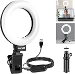 NEEWER Anel de luz BASICS de 12,7 cm para iluminação de videoconferência, kit de luz de clipe com suporte de tripé de mesa para monitor, laptop, computador, zoom, chamada, transmissão ao vivo