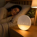 Aparelho de Ruído Branco para Dormir, Bebê, Adultos | Sons Relaxantes, Som de Útero, Luz Noturna LED Regulável, Timer Inteligente 15/30/60 Min, Recarregável USB para Sono, Relaxamento e Concentração