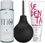 Kit Ducha Íntima Higiene Ginecológica 224ml Enema Gel Sabonete Procto Anal e Gel Deslizante Neutro