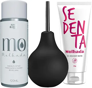 Kit Ducha Íntima Higiene Ginecológica 224ml Enema Gel Sabonete Procto Anal e Gel Deslizante Neutro