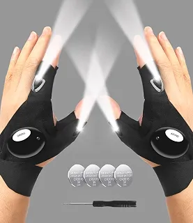 Luvas de lanterna de LED, presentes para homens, pai, namorado, dispositivo legal luzes de mãos livres para acampamento e reparação de pesca