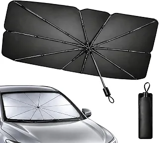 Protetor Solar Para-Brisa Proteção UV Dobrável Tipo Guarda-Chuva Quebra-Sol Automotivo Portátil Cobertura contra Sol para Vidro Dianteiro Protege Painel e Interior do Veículo