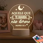 Luminária Aquele Que Te Guarda Presente Criativo Luminária LED Decorativa Gospel Salmo 121 Não Dorme Para Batizado Presente Para Aniversário Decoração Criativa Aconchegante Com Controle Remoto