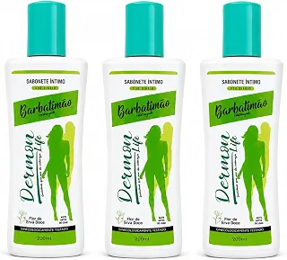 Kit 3 Sabonetes Líquidos Íntimos Femininos Barbatimão Flor de Erva Doce 200ml Suave Ginecologicamente Testado Higiene Íntima Dermon Life