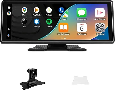 Multimidia Automotivo, Central Multimidia Automotivo, 10'' IPS, Suporte para Apple Carplay, Conexão com Fio/sem Fio, com Suporte para Ativação por Voz e Tela Sensível ao Toque