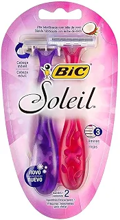 BIC Aparelho De Depilar Soleil Rosa E Roxo Com Fita Lubrificante De Óleo De Coco 919463 2 Unidades