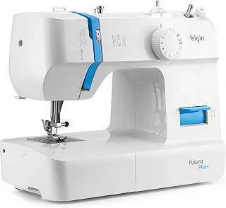 Máquina de Costura Doméstica Elgin JX-2052 Futura Plus 110V, Aço inoxidável