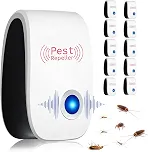 Repelente Ultrassonico 10pcs, Dispositivo de Controlo para Repelir, Aranhas, Baratas, Funcionamento Plug-And-Play Funcionamento Silencioso, Espanta Mosquitos, Adequado para Quartos e Salas de Estar