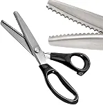 Tesoura De Picotar Com Borda Serrilhada E Recortada, Multifuncional Aço Inoxidável, Alfaiate, Corte Profissional Em Zigue-Zague Para Costura, Artesanato, Papel, Roupas, Tecido Casa (7 Mm,