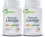 Kit 2x Enzima Lactase 10.000 Fcc Alta Concentração 120 Cápsulas Intolerância a Lactose Bionutri