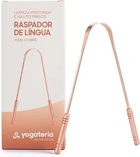 YOGATERIA Raspador Limpador 100% Cobre Puro Higienizador De Língua Ayurveda