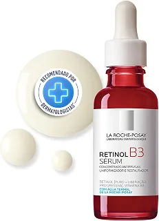 La Roche-Posay Retinol B3, Sérum Facial Antirrugas com Vitamina B3, Água Termal e Retinol Puro, Efeito Uniformizador e Restaurador para Todos os Tipos de Pele