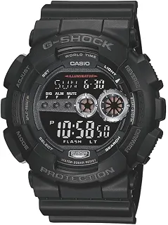 G-Shock GD100-1B | Relógio digital masculino resistente | Resistente à água até 200 m | LED de alto brilho | Tempo duplo e bateria de 7 anos, Multi, One Size, Esportivo