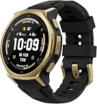 Amazfit T-Rex 3 Pro 44mm Relógio Inteligente Outdoor 10 ATM, 180+ modos, AMOLED, GPS, bateria 25 dias, para Android e iOS (Preto e Dourado)