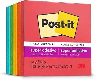 POST-IT 3M Bloco de Notas Adesivas Coleção Diversão Colorida 450 Folhas