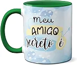 Caneca Meu Amigo Secreto com Caça-Palavras Presente (Verde)