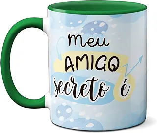 Caneca Meu Amigo Secreto com Caça-Palavras Presente (Verde)