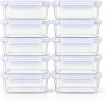 Kit 10 Potes Plásticos 400ml com Tampa e 2 Travas, Potes para Alimentos Reutilizáveis, Freezer e Micro-ondas, Marmitas para Organização de Cozinha e Geladeira