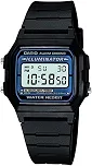 Relógio feminino coleção F-105W-1AWYEF, Preto/preto, one size, Alça