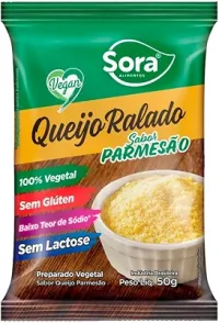 Sora Queijo Ralado Parmesão Vegetal Sem Lactose Vegano 50G