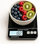 Balança Digital de Cozinha 5kg com Visor LCD, Alta Precisão 1g, Função Tara, Desligamento Automático, Compacta e Antiderrapante – Ideal para Receitas e Dietas
