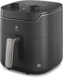 Electrolux Air fryer Fritadeira Elétrica sem oleo Rita Lobo 5,8L 8 receitas pré-sugeridas timer 60 minutos desligamento automático cesto removivel dupla camada antiaderente 1400W EAF40 127v Cinza