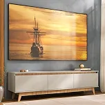 Multimóveis Rack para TV até 80 Polegadas 180cm 3 Portas Retrô MP1103 Off White/Madeirado