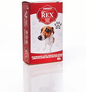 Rex Sabonete para Cães Anti Pulgas, Carrapatos, Piolhos e Sarnas 80g