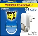 Raid Repelente Elétrico Líquido 45 Noites, Aparelho e Refil de 32,9ml