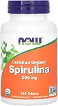 NOW Foods Spirulina 500 mg 200 Tablets Importado