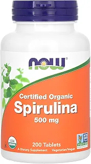NOW Foods Spirulina 500 mg 200 Tablets Importado