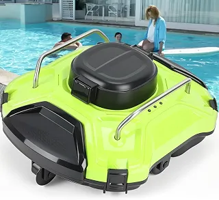 Limpadores Automáticos de Piscina, Aspirador de Piscina Robo, Robo Aspirador Piscina, Verde, até 85㎡, IPX8, Tempo de Execução de 180 Minutos, com Gancho