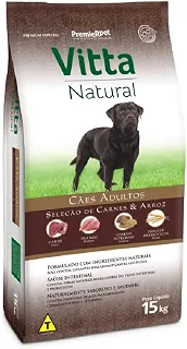 Ração Premier Vitta Natural Cães Adultos Carne e Arroz - 15 Kg Premier Pet para Todas de raça Adulto - Sabor Carne