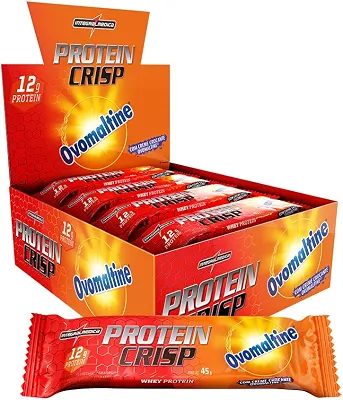 Integralmedica - Barra de Proteína Whey Protein Crisp Bar Ovomaltine - Snack Proteíco - Pré e Pós-Treino - 12 Unidades