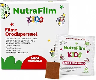 Nutrafilm Kids Polivitamínico Infantil Película Fina Sabor Morango